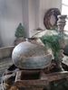 Afbeelding van Oude metalen waterpot - kruikpot rond