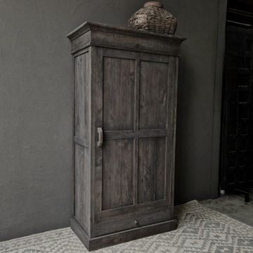 Afbeeldingen van Stoere landelijke kast één deurs met lade antique grey