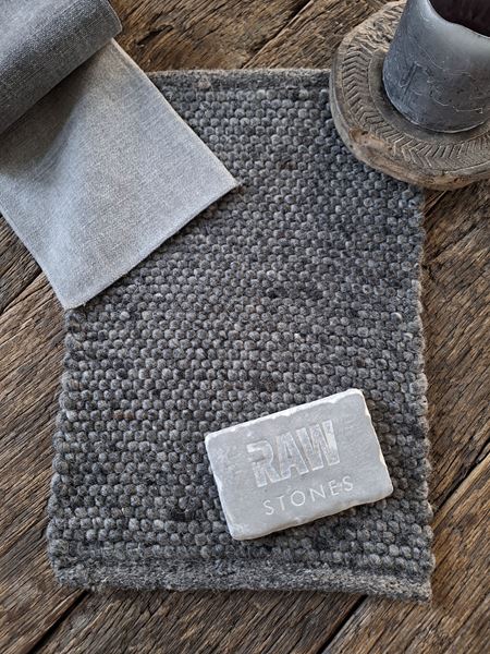 Afbeelding van Vloerkleed handgeweven natuur wol Charcoal