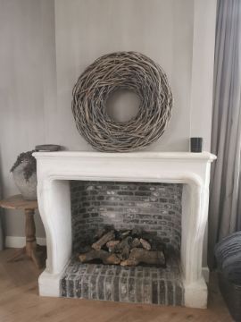 Picture of Grote wortel krans 65 cm white wash