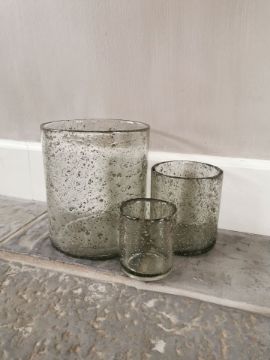 Picture of Robuust windlicht vintage bubbel glas L