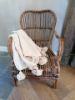Picture of Plaid geweven met kwasten S zand