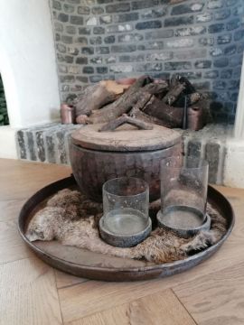 Picture of Ronde houten bak met deksel nr. 3