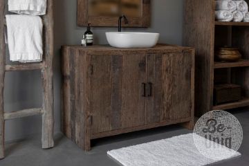 Picture of Landelijk badkamer meubel rustiek hout 110 cm