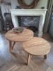 Picture of Stoere salontafel set/2 rond Rough naturel teak