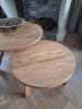Picture of Stoere salontafel set/2 rond Rough naturel teak