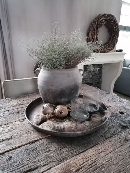 Picture of Metalen kerstbal sneeuwvlok antique 8 cm