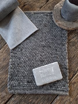 Picture of Vloerkleed handgeweven natuur wol Charcoal