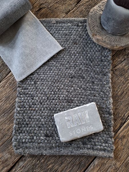 Picture of Vloerkleed handgeweven natuur wol Charcoal