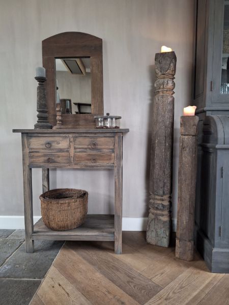 Picture of Stoer & Stijlvol sidetable 4 lade antiek grijs