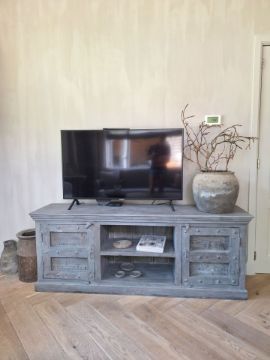 Picture of Uniek oud tv meubel - dressoir grey