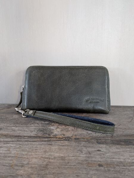 Picture of Lederen portemonnee Army Green Raw Materials - kopiëren