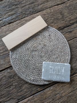 Picture of Vloerkleed handgeweven natuur wol Taupe rond 200 cm