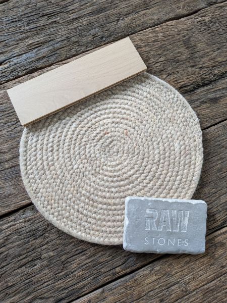 Picture of Vloerkleed handgeweven natuur wol Beige rond 200 cm